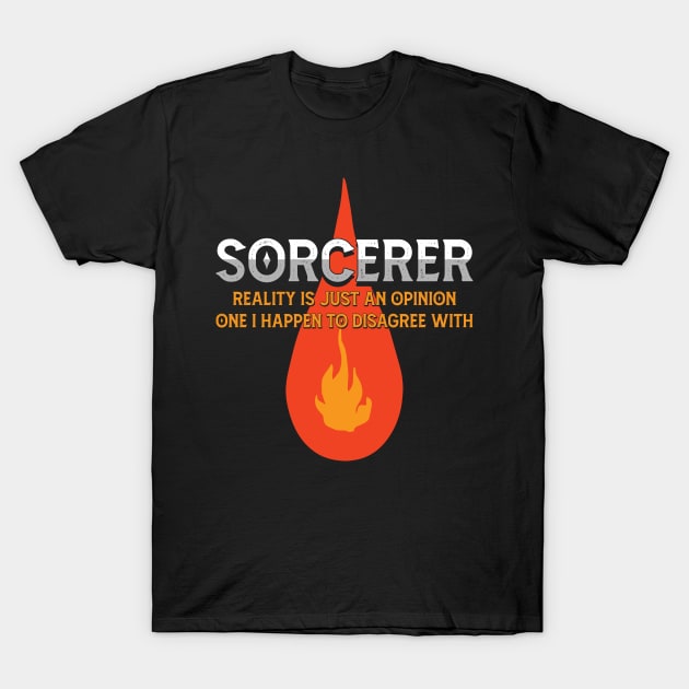 Sorcerer Tabletop Class Pen and Paper DnD Gift T-Shirt by woormle